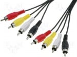 КАБЕЛ 4RCA-4RCA 1.5M BQC-4RP4RP-0150 Cable, 4x plug RCA-4x plug RCA, 1,5m